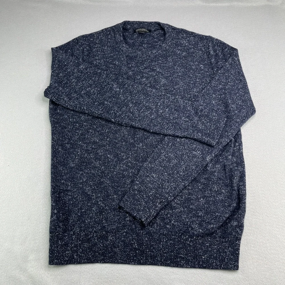 Banana Republic Blue Crewneck Sweater Made with Italian Yarn Size Large